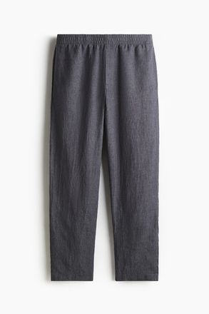H&M Leinenhose in Regular Fit - Dunkelgrau
