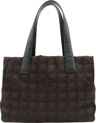 Chanel Brown New Travel Line Shoulder Bag Tote Bag (Pre-Owned)