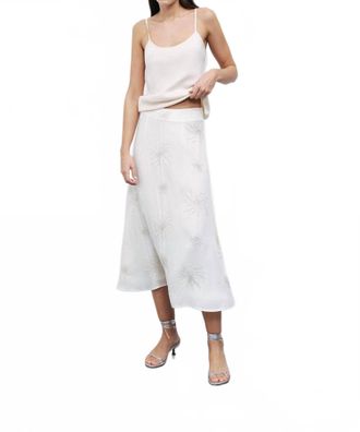 Nocturne Beaded Midi Skirt In Cream