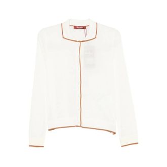 Max Mara Wool and Silk Yarn Cardigan - female - Max Mara Studio - Cardigans - White - XS - Knitwear