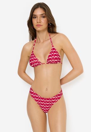 Lascana Bikini-Hose LSCN BY LASCANA Echo, Damen, Gr. 34, N-Gr, pink waves, Recycling-Polyamid, bedruckt, Badehosen Bikini-Hose, mit trendigem Alloverprint