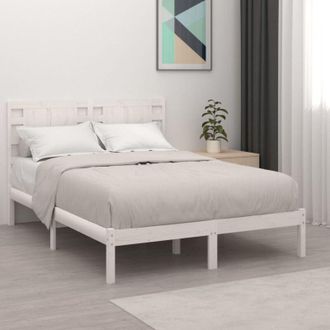 vidaXL Estructura De Cama Doble Peque&ntilde;a Madera Maciza Blanca 120x190cm Vidaxl