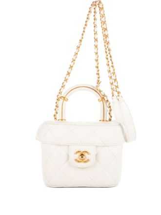 Chanel 2000s quilted top-handle bag - women - Lambskin - One Size - White