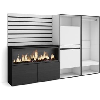 Skraut Home Skraut Home - Aparador, Con Almacenamiento, 227x145x35 Cm, Dormitorio, Habitaci&oacute;n, Chimenea El&eacute;ctrica Xxl, Zapatero, Vestidor Abierto, Estilo Moderno,