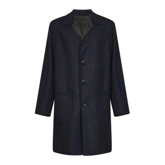 Etro Single-Breasted Coats - Heren - Mantel - Blauw - XL - Jassen