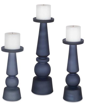 Uttermost Set Of 3 Cassiopeia Glass Candleholders