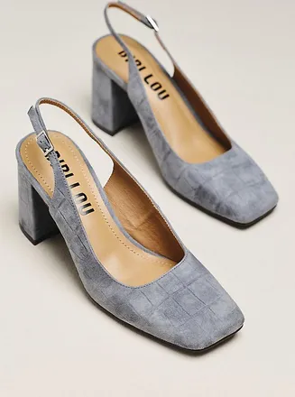 Bibi Lou Ione 85 Suede Slingback Block Heels