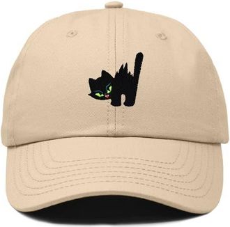 Dalix Blink Black Cat Dad Cap in Khaki at Nordstrom
