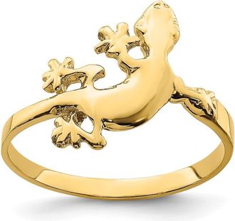 Diamond2Deal 14k Yellow Gold Lizard Ring