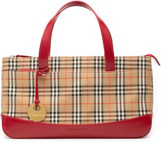 Burberry Pre-owned Handbags, female, Brown, Size: ONE SIZE Pre-owned Printed Tote Bag