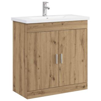 vidaXL Juego De Muebles De Ba&ntilde;o Roble Artesanal 81 X 40 X 84,5 Cm Vidaxl