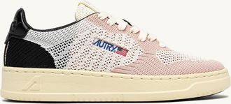 Autry MEDALIST EASEKNIT LOW SNEAKERS IN IVORY WHITE BLACK AND POWDER KNIT