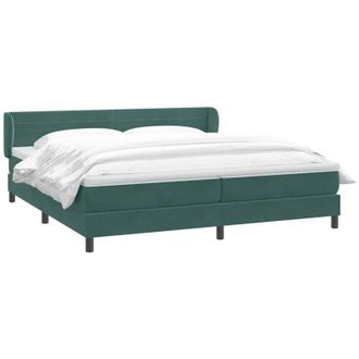 vidaXL Cama Box Spring Con Colchones Terciopelo Verde Oscuro 180x220cm Vidaxl