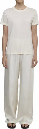 Enza Costa Silk Knit Perfect Tee In Ecru