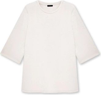 Fiorella Rubino Scuba Sweatshirt met bloemenborduursel - Dames - Sweatshirts - Wit - L - Polyester - Hoodies & sweatvesten