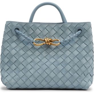 Bottega Veneta Small Andiamo Intrecciato Suede Shoulder Bag in 1672 Mineral-Mb-Mineral at Nordstrom