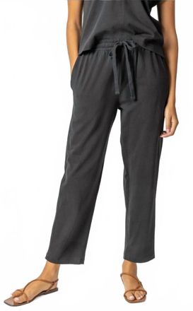 Lilla P Structured Knit Easy Ankle Pants In Black