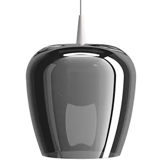 Zafferano Zafferano Lampada A Sospensione Bilia 230v Led 8w In Vetro Borosilicato Soffiato Con Diffusore Colore Bianco E Argento Diametro 27 Cm