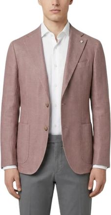 L.B.M. 1911 Giacca monopetto sfoderata sartoriale - Heren - Blazers - Roze - XL - Katoen - Jassen