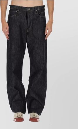 Visvim five-pocket trousers with belt loops and contrast stitching