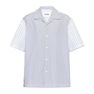 Jil Sander Short Sleeve Shirts, male, White, Size: L Lightweight Cotton Shirt
