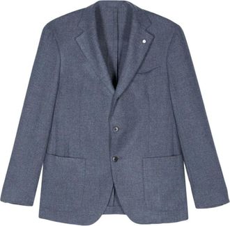 Luigi Bianchi Mantova Blazer - Heren - Blazers - Blauw - L - Wol - Jassen