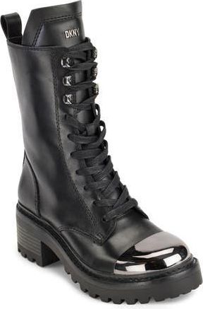 DKNY Barnett Combat Boot in Blk/Dk Gun at Nordstrom Rack, Size 6