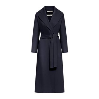 Max Mara Poldo wollen mantel van scheerwol - Dames - Mantels - Blauw - Maat: XS Wol