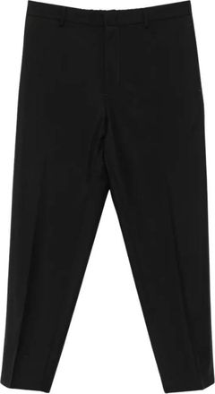 Jil Sander Wool Canvas Broeken - Heren - Vrijetijds broeken - Zwart - M - Katoen - Broeken