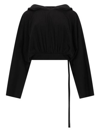 Rick Owens Cropped Cotton Boxy Hooded T-Shirt