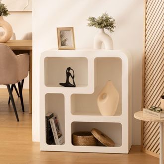 HOME MAISON Estanter&iacute;a de madera con 4 nichos