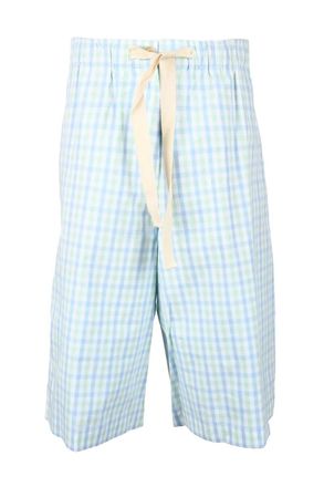 Semicouture Relaxed Fit Checkered Trousers with Beige Drawstring