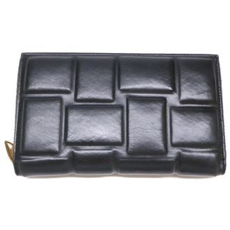 Bottega Veneta Black Leather Long Wallet (Bi-Fold) (Pre-Owned)