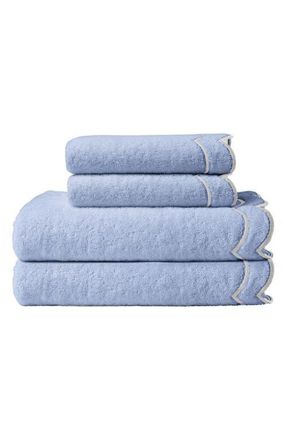 Peri Home Scallop 4-Piece Towel Set in Blue Ground at Nordstrom, Size 4 Piece Set