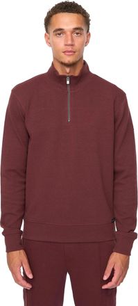 Duck and Cover Heren Slellmoore Kwart Rits Sweatshirt (Wijn)