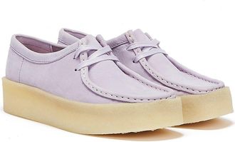 Clarks Wallabee Cup Nubuck Womens Lilac Shoes - (Purple) - Size UK 3