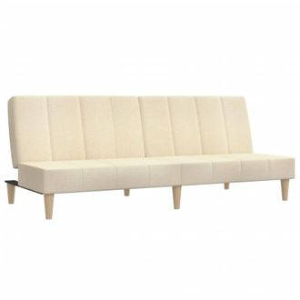 vidaXL Sof&aacute; Cama De 2 Plazas Tela Color Crema Vidaxl