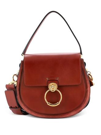 Chloé Tess Bag Leather Large crossbody bag - Marrone