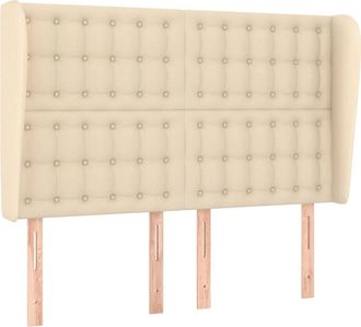 vidaXL Cabecero Con Orejas De Tela Color Crema 147x23x118/128 Cm Vidaxl