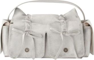 Acne Studios Vintage Multipocket Leren Schoudertas Wit - Dames - Handtassen - Wit - ONE Size - Leer - Tassen