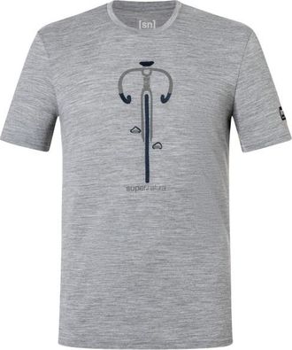 super.natural Vintage Bike Tee Merinoshirt f&uuml;r Herren | grau