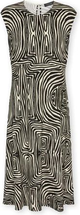 Elena Miro Geprinte Jersey Jurk - Dames - Casual kleedjes - Zwart - S - Nylon - Kleedjes