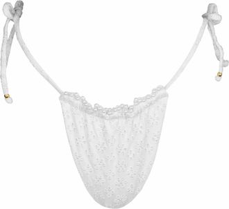 SOAH Womens Eyelet Juliet Bikini Bottoms In White