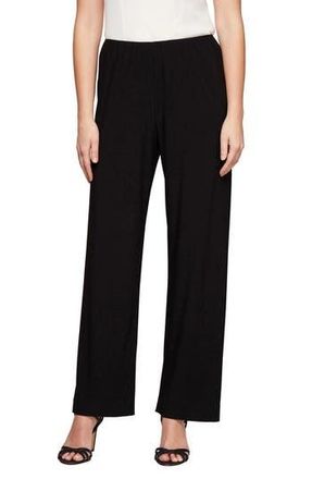 Alex Evenings Matte Jersey Straight Leg Pants in Black at Nordstrom Rack, Size X-Large