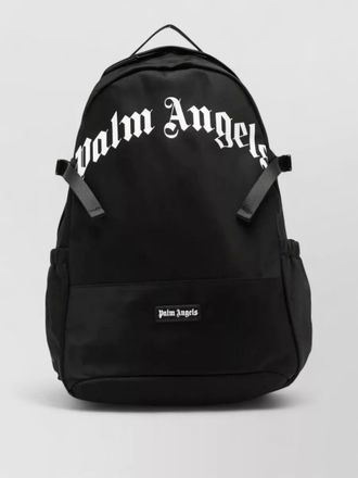 Palm Angels logo backpack adjustable straps top handle