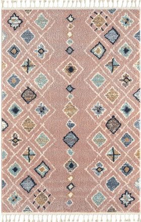 Nazar Rugs Alfombra de salon rosa bereber 200x290 dise&ntilde;o &eacute;tnico