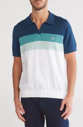 Original Penguin Stripe Cotton Jersey Polo in Bright White at Nordstrom Rack, Size Xx-Large