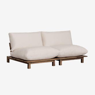 Sklum Sklum - Sof&aacute; Modular Reclinable De Jard&iacute;n De 2 Piezas En Madera De Acacia Brina