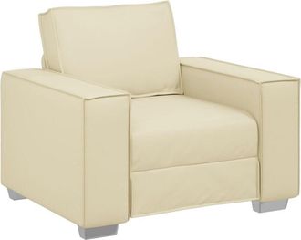 vidaXL Sofa Chair 59 cm with Cushion Cream Faux leather Vidaxl