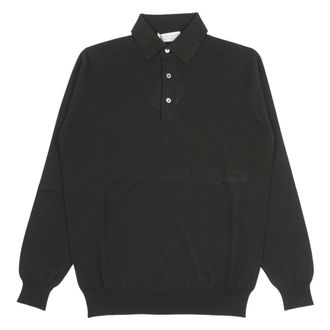 FILIPPO DE LAURENTIIS Polo Shirts, male, Green, Size: M One-piece Collar Polo Sweater
